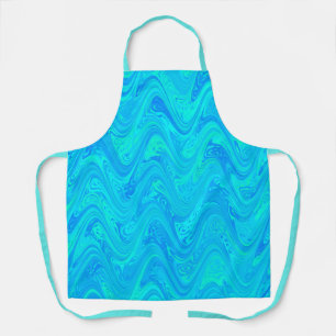 Marbling Blue Green Pattern Apron