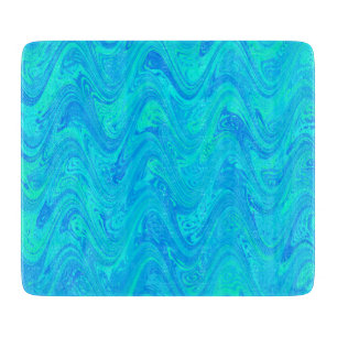 Marbling Blue Green Pattern Cutting Board