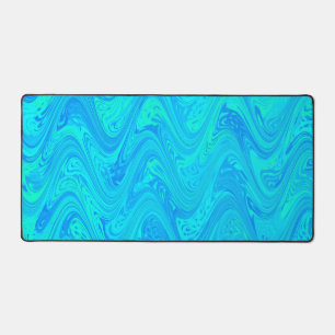 Marbling Blue Green Pattern Desk Mat