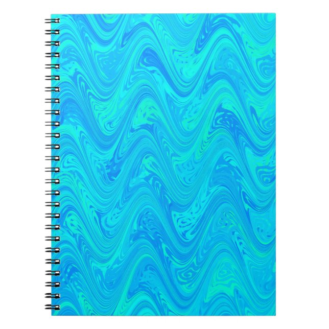 Marbling Blue Green Pattern Notebook (Front)