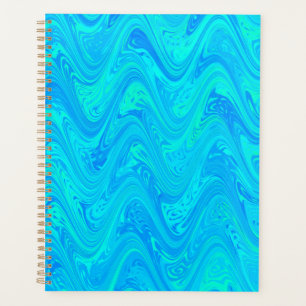 Marbling Blue Green Pattern Planner