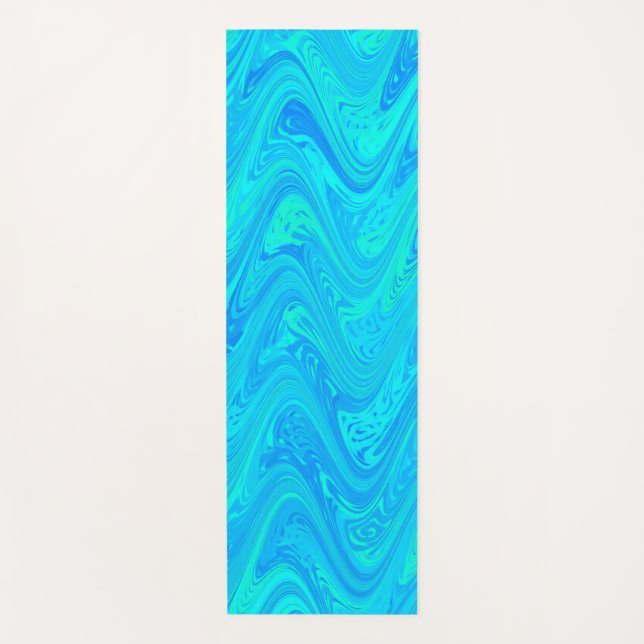 Marbling Blue Green Pattern Yoga Mat (Front)