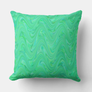 Marbling Green Blue Pattern Cushion