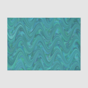 Marbling Green Blue Pattern Tissue Paper