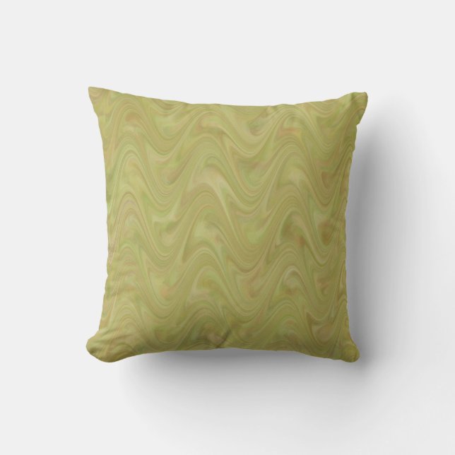 Marbling Green Brown Pattern Cushion (Front)