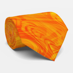 Marbling Orange Pattern Tie
