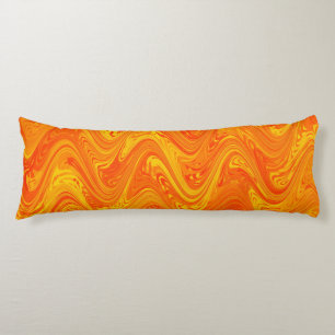 Marbling Orange Yellow Red Pattern Body Cushion