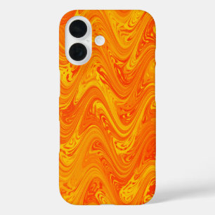 Marbling Orange Yellow Red Pattern iPhone 16 Case