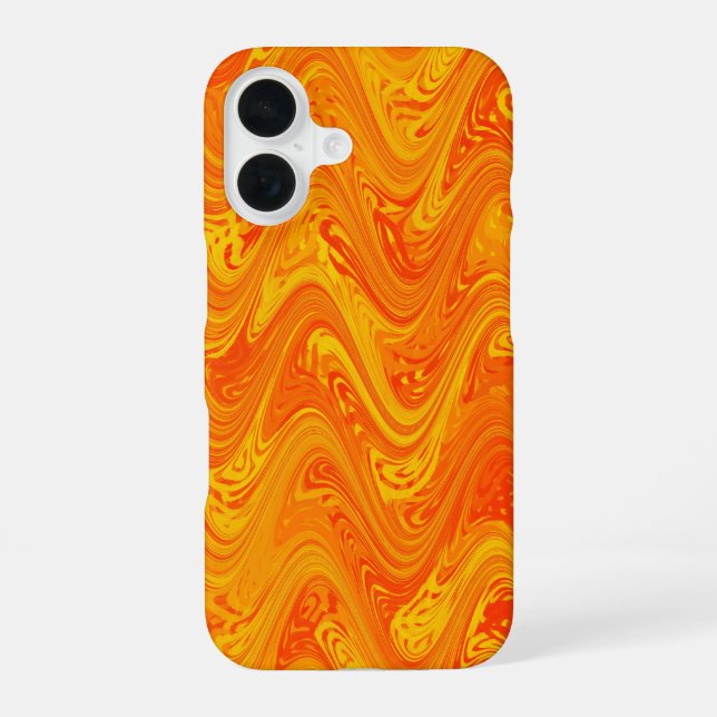 Marbling Orange Yellow Red Pattern iPhone 16 Case (Back)