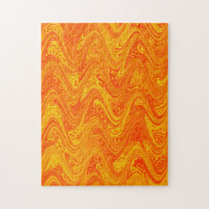 Marbling Orange Yellow Red Pattern Jigsaw Puzzle
