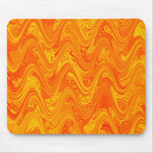 Marbling Orange Yellow Red Pattern Mouse Mat