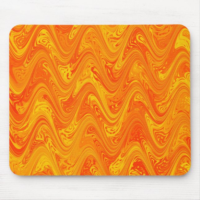 Marbling Orange Yellow Red Pattern Mouse Mat (Front)