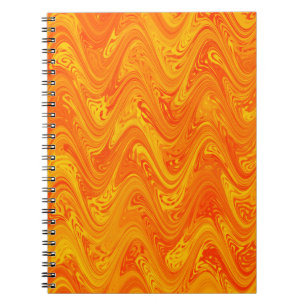 Marbling Orange Yellow Red Pattern Notebook