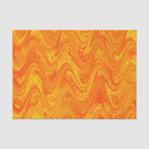 Marbling Orange Yellow Red Pattern Tissue Paper