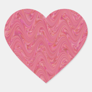 Marbling Pink Pattern Heart Sticker