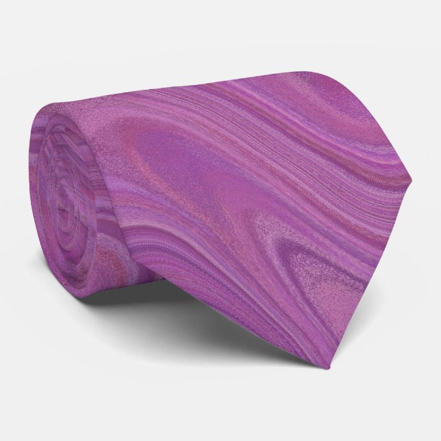 Marbling Purple Pattern Tie (Rolled)