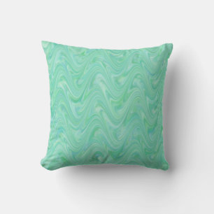 Marbling Teal Green Pattern Cushion