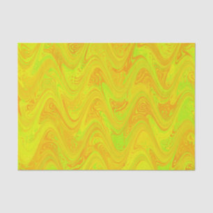 Marbling Yellow Green Orange Pattern Tissue Paper