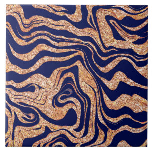 Marbly Purple & Blush Pink Glitter Cute Girly Glam Tile