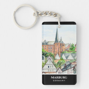 Marburg Altstadt Germany Townscape Painting Key Ring
