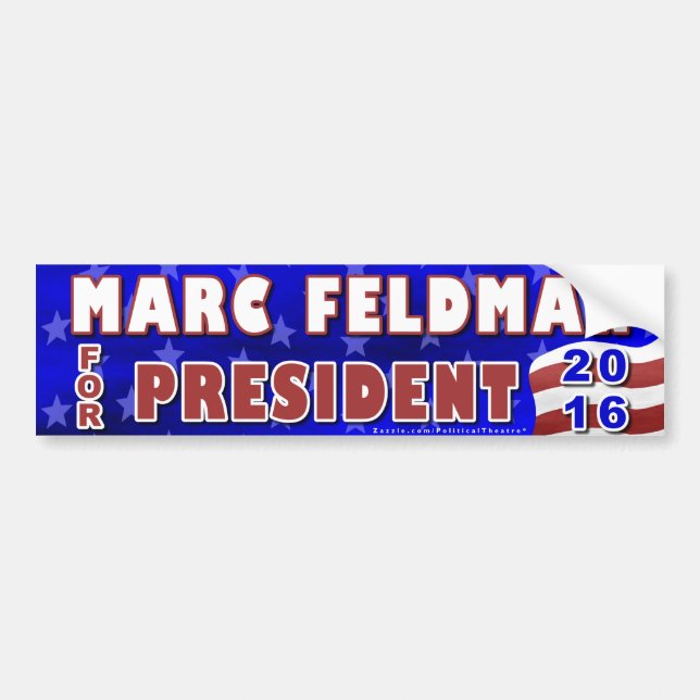Marc Feldman President 2016 Election Libertarian Bumper Sticker (Front)