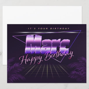 Marc Name Vorname lila retro Karte Geburtstag Card