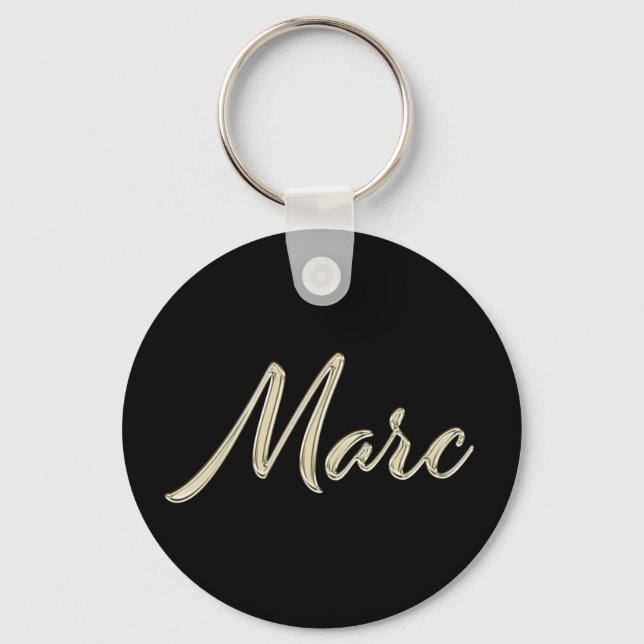 Marc Name whitegold Button Schlüsselanhänger Key Ring (Front)