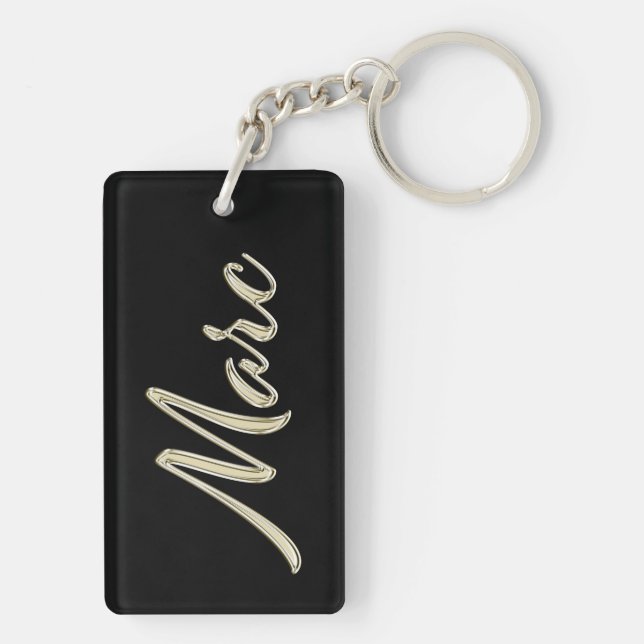 Marc Name whitegold key trailer Key Ring (Back)