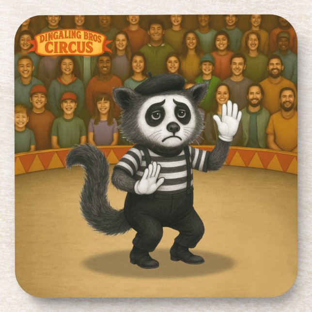 Marcel, civet mime coaster (Front)
