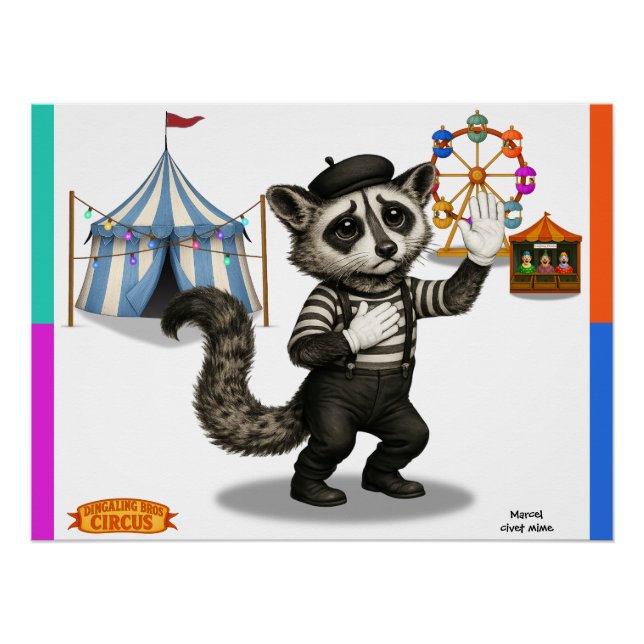 Marcel, civet mime poster (Front)