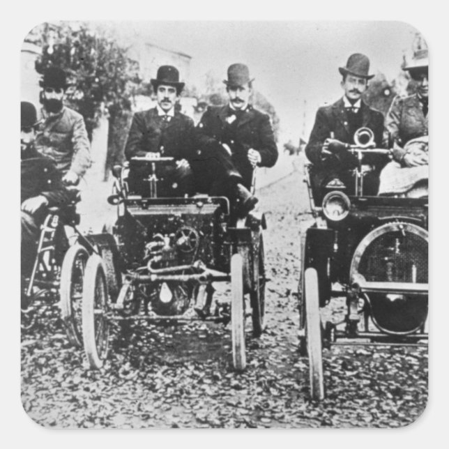 Marcel (d.1903) and Louis (1877-1944) Renault driv Square Sticker (Front)
