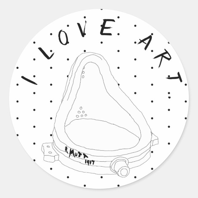 Marcel Duchamp's Fountain Classic Round Sticker (Front)