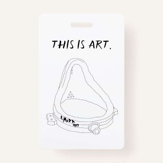 Marcel Duchamp's Fountain R.Mutt 1917 ID Badge (Front)