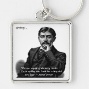 Marcel Proust & Famous Quote Key Ring