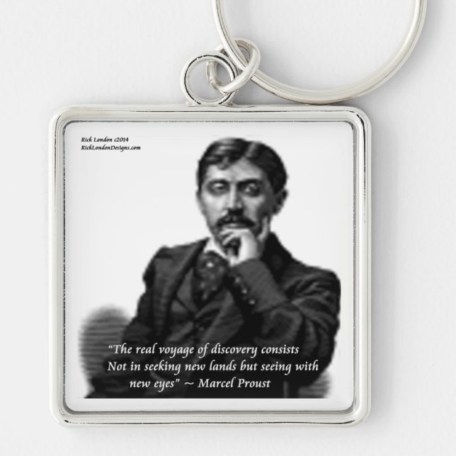 Marcel Proust & Famous Quote Key Ring (Front)