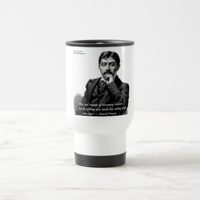 Marcel Proust & Famous Quote Travel Mug (Center)