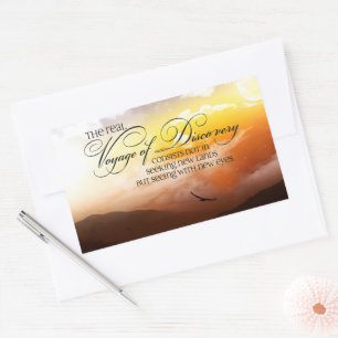 Marcel Proust Inspirational Quote "New eyes" Rectangular Sticker