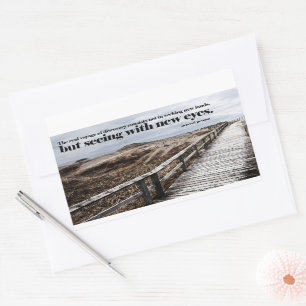 Marcel Proust Inspirational Quote "New eyes" Rectangular Sticker