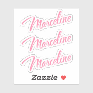 Marceline name pink cursive x3