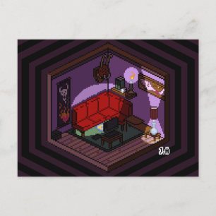 Marceline Vampire Dark Living Room Pixel Art Postcard
