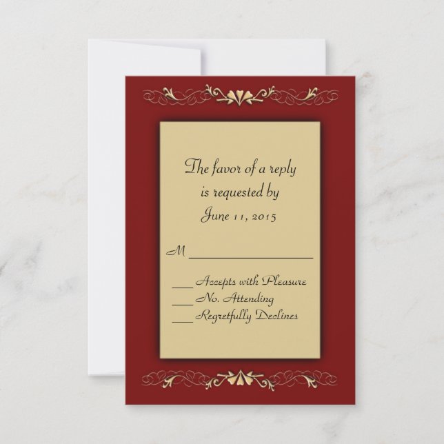 Marcella  and Gold RSVP Card (Front)