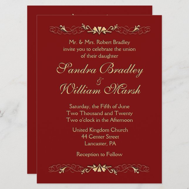 Marcella  Wedding Invitation (Front/Back)