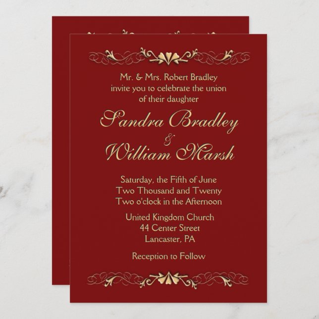 Marcella  Wedding Invitation (Front/Back)
