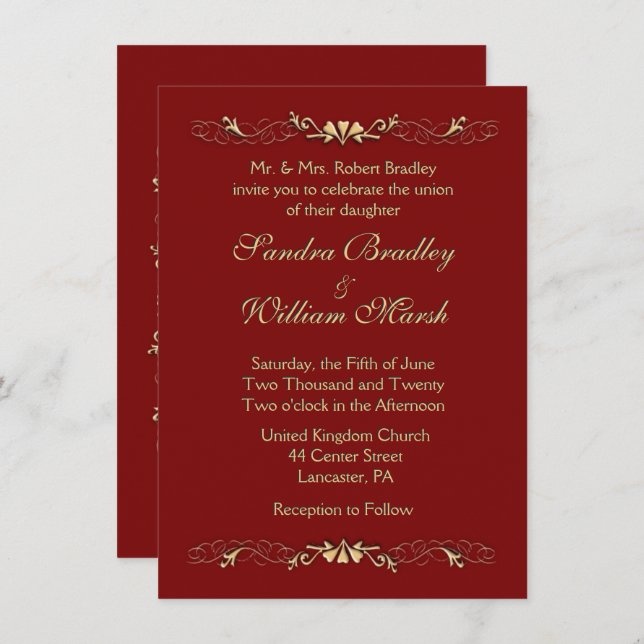 Marcella  Wedding Invitation (Front/Back)