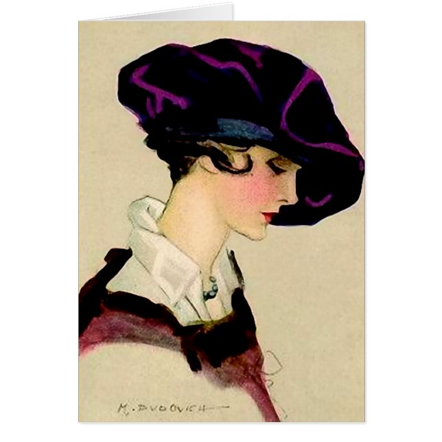 Marcello Dudovich Illustration “Girl In Purple Hat (Front)