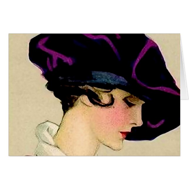 Marcello Dudovich Illustration “Girl In Purple Hat (Front Horizontal)