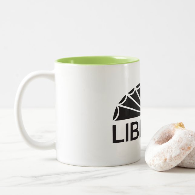 Marcellus Township Wood Memorial Library Coffee Mu Two-Tone Coffee Mug (With Donut)