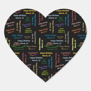 March, 10 Birthday Sticker