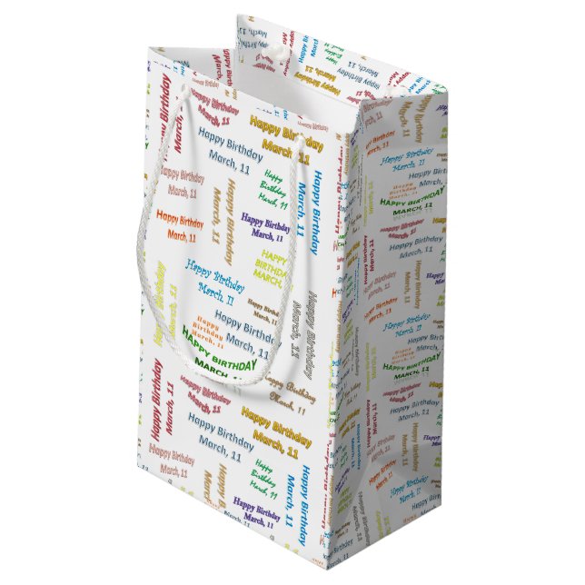 March, 11 Birthday Gift Bag (Back Angled)