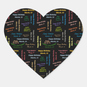 March, 12 Birthday Sticker